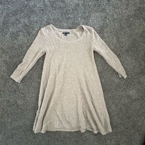 Beige Long Sleeve Sweater Dress